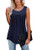 Yanekop Womens V Neck Basic Tank Top Casual Loose Sleeveless Tunic Summer Flowy Shirt-01 Dark BlueXL-