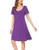 PEATAO Nightgown for Women Short Sleeve Sleep Dress Crewneck Night Shirts Comfy Loose Sleepwear Purple M