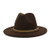 Lisianthus Women Classic Felt Fedora Wide Brim Hat with Belt Buckle A-Coffee