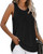 Juliet Holy Womens Sleeveless Active Tank Tops Ruffle Summer Casual Loose Tunic Blouse Shirt Black