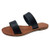 The Collection ANNIE Womens Double 2 Strap Sandal Low Flat Heel Slip On Slide Black 7