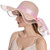 Womens Straw Sun Hat Summer UV Protection Wide Brim Bowknot Beach Hats Floppy Foldable Roll Up Travel Cap Pink