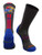 TCK Kansas Jayhawks Baseline 3.0 Crew Socks -Graphite-Crimson-Blue Large-