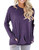 Women's Long Sleeve Round Neck Casual Blouse with Pocket Solid Color Sweatshirt Pullover Loose Tunic Tops T Shirt -L Purple-