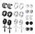 YADOCA 11 Pairs Non-piercing Cross Dangle Hoop Earrings Magnetic Stud Earrings Unisex Fake Ear Hoop Cuff Helix Clip on Cartilage No Piercing Stainless Steel