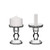 Sidith Clear Glass Pillar Candle Holder, Dual Use Taper Candle Stand for Pillar or Taper Candlesticks (2 Pack) (4.5")