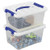 Inhouse Clear Plastic Storage Bin with Lid Latching Tote Bin 6 Quart 2 Packs