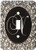 3dRose lsp_38763_1 Letter N Black and White Damask Single Toggle Switch