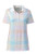 Lands' End Womens Short Sleeve Supima Polo White Multi Plaid Regular Small