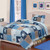 Superior Home 2pc Twin Size Bedspread Quilt Set Bedding for Kids Teens Boys, Patchwork Sports Stars Print Blue Coverlet, Twin Bedspread + Pillow Sham, Twin Patchwork Stars