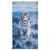 Shannon Fabrics Shannon Hoffman Digital Minky Cuddle 36'' Panel Siberian Tiger Ice Blue Fabric