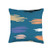 YO! Design Gift Abstract Pattern Colorful Paint Blue Orange Throw Pillow 16x16 Multicolor