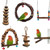 HFBlins 6 Pack Bird Parrot Chewing Swing Toys Set Bird Hanging Bell Perches Parrot Hammock Wooden Cage Stands for Small Parakeets Cockatiels Conures Love Birds Finches and Other Small Animals