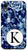 iPhone XR Indigo Blue Chinoiserie Pattern Monogram Initial Letter "K" Case