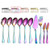 Rainbow Serving Spoons 10 Pieces Kyraton Serving Utensils Serving Set Include 3 Serving Spoon 3 Slotted Spoon 1 Serving Fork 1 Cake Server 2 Butter Knife Spreaders