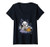 Womens Space Panda Bear - Galactic Animal Eats Bamboo In Space Suit V-Neck T-Shirt