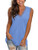 SAMPEEL Womens Tank Tops Casual Summer Sleeveless Vest Solid Dressy T Shirts Teal Blue M