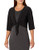 Star Vixen Women's Petite 3-4 Sleeve Tiefront Shrug Black Solid PL
