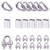 Hilitchi 24Pcs 304 Stainless Steel Wire Rope Cable Clip Clamps Thimble and Aluminum Crimping Loop Sleeve Assortment Kit -M8-