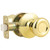GOBEKOR 1 Pack Passage Door Knobs Interior Polished Brass Keyless Door Knobs Closet Hall Door Knob Tulip Passage Knob with Lock