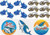 happy deals Shark Party Favor Set- 12 Shark Squirts, 12 Shark Tooth Necklaces and 36 Tattoos