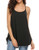 Zeagoo Women's Loose Casual Pleated Racerback Tank Top Black Medium