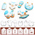 Baby Shower Cookie Cutters with Matching Cookie Stencils - Set of 12-6Pcs Cookie Cutter and 6Pcs Cookie Stencils Include Baby Carriage Onesie Rattle Bib Bottle and Hobbyhorse