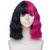 Max Beauty Two Tone Ombre Long Curly Short Straight Wig with Bangs Party Halloween Wig  plus Free Cap -13.8'' Black Red-