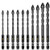 10 Pcs Masonry Drill Bits Concrete Drill Bit Set for Tile Brick Glass Plastic and Wood Tungsten Carbide Tip Work with Ceramic Tile Wall Mirror Paver on Concrete or Brick Wall.