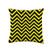 Black and Yellow Chevrons Throw Pillow 16x16 Multicolor