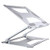 JoiseTech Adjustable Ergonomic Laptop-Tablet Stand Multi-Functional Foldable Computer Notebook Holder Auto-Locking Hinge for iPad MacBook Dell Chromebook Alienware 9.7-17.3"-Silver-