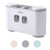 LOYUYU Toothbrush Holder Multifunctional Set Wall Mounted Automatic Toothpaste Dispenser Kit with 5 Toothbrush Slots 4 Cups 2 Toothpaste Squeezer Gray