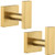 Bath Towel Hook 2 PCS Angle Simple SUS304 Stainless Steel Bathroom Towel Holder Hand Towel Rack Heavy Duty Square Robe Hook Wall Mount Brushed Gold
