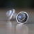 Silver Stud Earrings Labradorite Post Earrings Pair of Small Round Button Ear Studs with Grey Gemstone Boho Ethnic Tribal Jewelry Gift for Women.