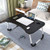Lap Desktop for Laptop Foldable Breakfast Serving Bed Table Tray - Lap Desk w- Cup Holder Laptop Lap Desk with Slot Tablet Lap Table for Bed Writing Desk Drawing Table for Floor  and  Bed - Black