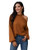 Romwe Women's Waffle Knit Tunic Tops Cold Shoulder Long Sleeve Loose Blouse Shirts Brown XL