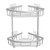 GERUIKE Shower Caddy Silver Adhesive Wall Mounted Bathroom Shelf Organizer Kitchen Storage Basket Rack Corner Shelf