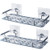 2-Pack Bathroom Shelf Shower Shelf Adhesive Aluminum Shower Caddy for Shampoo Holder Kitchen Rack Storage Organizer No Drilling Retangle Wall Mount Storage Basket -Aluminum Silver-