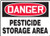 Accuform MCAW100VS Adhesive Vinyl Safety Sign, Legend"DANGER PESTICIDE STORAGE AREA", 7" Length x 10" Width x 0.004" Thickness, Red/Black on White