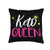 Low Carb Diet Designs Queen Keto Diet for Women Black Throw Pillow 16x16 Multicolor