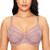 DOBREVA Women's Lace Minimizer Bra Underwire See Through Plus Size Unlined Full Coverage Rose Brown 32E