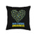 Down Syndrome Awareness Designs Down Syndrome Awareness-Blue Yellow Ribbon Heart Gift Throw Pillow 16x16 Multicolor