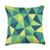 Decorative triangle abstract modern pattern Green yellow polygonal geometric mosaic abstract pattern Throw Pillow 18x18 Multicolor