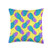 Blisss Fruit Pineapple Fruit Blue Violet Trippy Summer Yellow Cool Throw Pillow 16x16 Multicolor