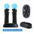YOUSHARES Dual Charging Dock for Playstation Move Controller  Charging Station for Motion Gamepad with LED Indicator, Compatible to PS3 / PS4 Motion Controller, USB Powered (Black)