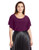 Star Vixen Women's Plus-Size Angel Sleeve Top Purple Solid 3X