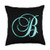 401Merch Monograms B Teal Black Turquoise Yellow Initial Monogram Letter Name Throw Pillow 18x18 Multicolor