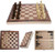 Souarts Wooden Chess Set 3 in 1 Chess Checkers Backgammon Game Board Set Folding Wood Chess Board with Chessman Chess Game for Adults and Kids-24x24cm-