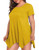 BELAROI Womens Plus Size Clothing Basic Solid Asymmetrical Tunic Top Loose Fit Short Sleeve T Shirt-1XYellow-