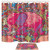 ChuaMi Elephant Bathroom Decor Shower Curtain Set, Red Mascot, Tropical Forest Large Jungle Animal, Plastic Fabric 69 x 70 Inches with 12 Hooks and Mildew Resistant Waterproof 40 x 60cm Bath Mat